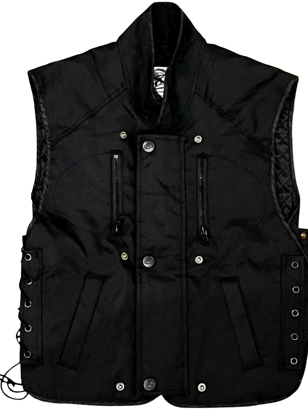 FIELDSHEER Vest Black Zip Up Quilt Lined Lightly Insulated Motorcycle Jacket XS